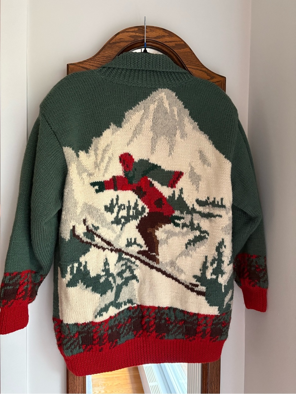 Vintage Alfred Sung Sport Pure Wool Knit Ski Zip Up Sweater
